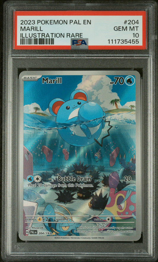 MARILL ILLUSTRATION RARE 2023 POKEMON PAL EN-PALDEA EVOLVED PSA GEM MT 10