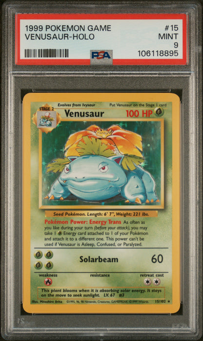 VENUSAUR-HOLO 1999 POKEMON GAME PSA MINT 9