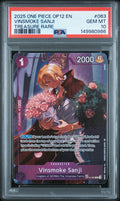 VINSMOKE SANJI TREASURE RARE 2025 ONE PIECE OP12-LEGACY OF THE MASTER PSA GEM MT 10