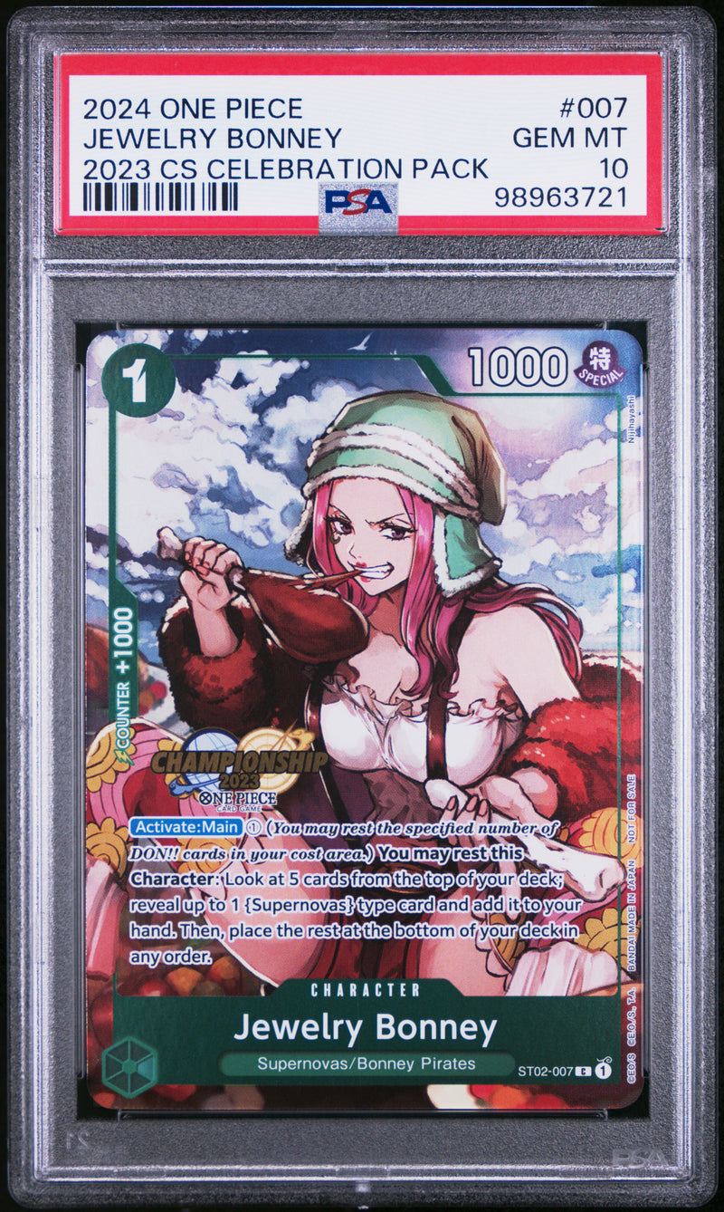 JEWELRY BONNEY 2024 ONE PIECE CHAMPIONSHIP 2023 CELEBRATION PACK PSA GEM MT 10