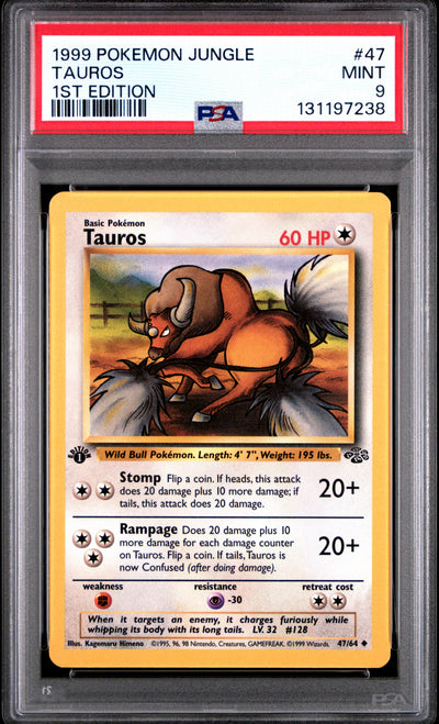 TAUROS 1ST EDITION 1999 POKEMON JUNGLE PSA MINT 9