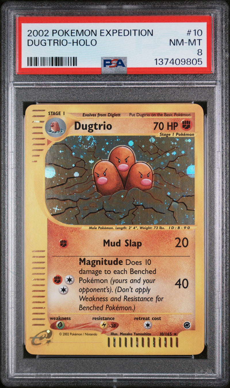 DUGTRIO-HOLO 2002 POKEMON EXPEDITION PSA NM-MT 8