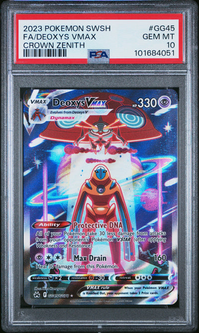 FA/DEOXYS VMAX CROWN ZENITH 2023 POKEMON SWORD AND SHIELD CROWN ZENITH PSA GEM MT 10