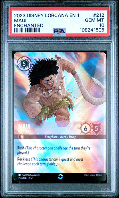 MAUI ENCHANTED 2023 DISNEY LORCANA EN 1-THE FIRST CHAPTER PSA GEM MT 10