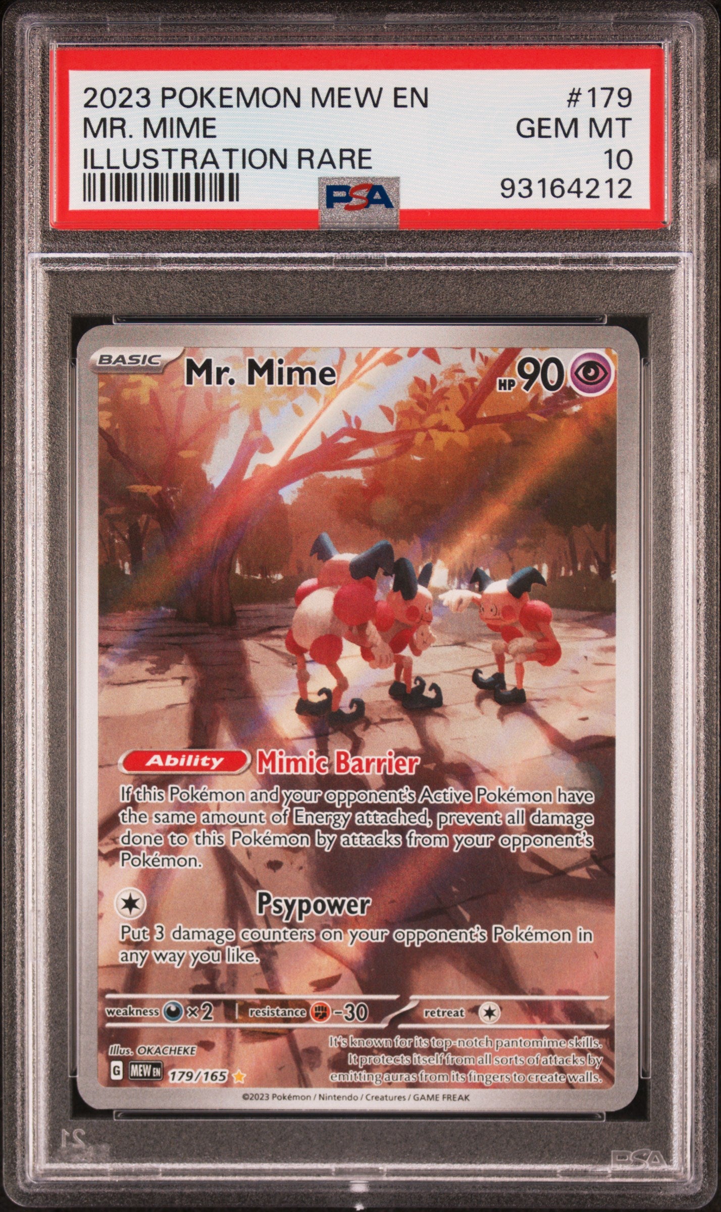 MR. MIME ILLUSTRATION RARE 2023 POKEMON MEW EN-151 PSA GEM MT 10