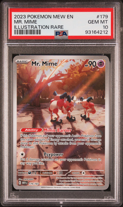 MR. MIME ILLUSTRATION RARE 2023 POKEMON MEW EN-151 PSA GEM MT 10