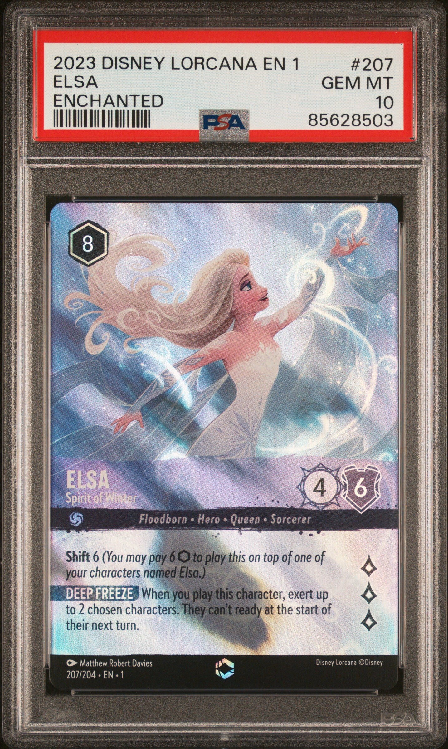 ELSA ENCHANTED 2023 DISNEY LORCANA EN 1-THE FIRST CHAPTER PSA GEM MT 10