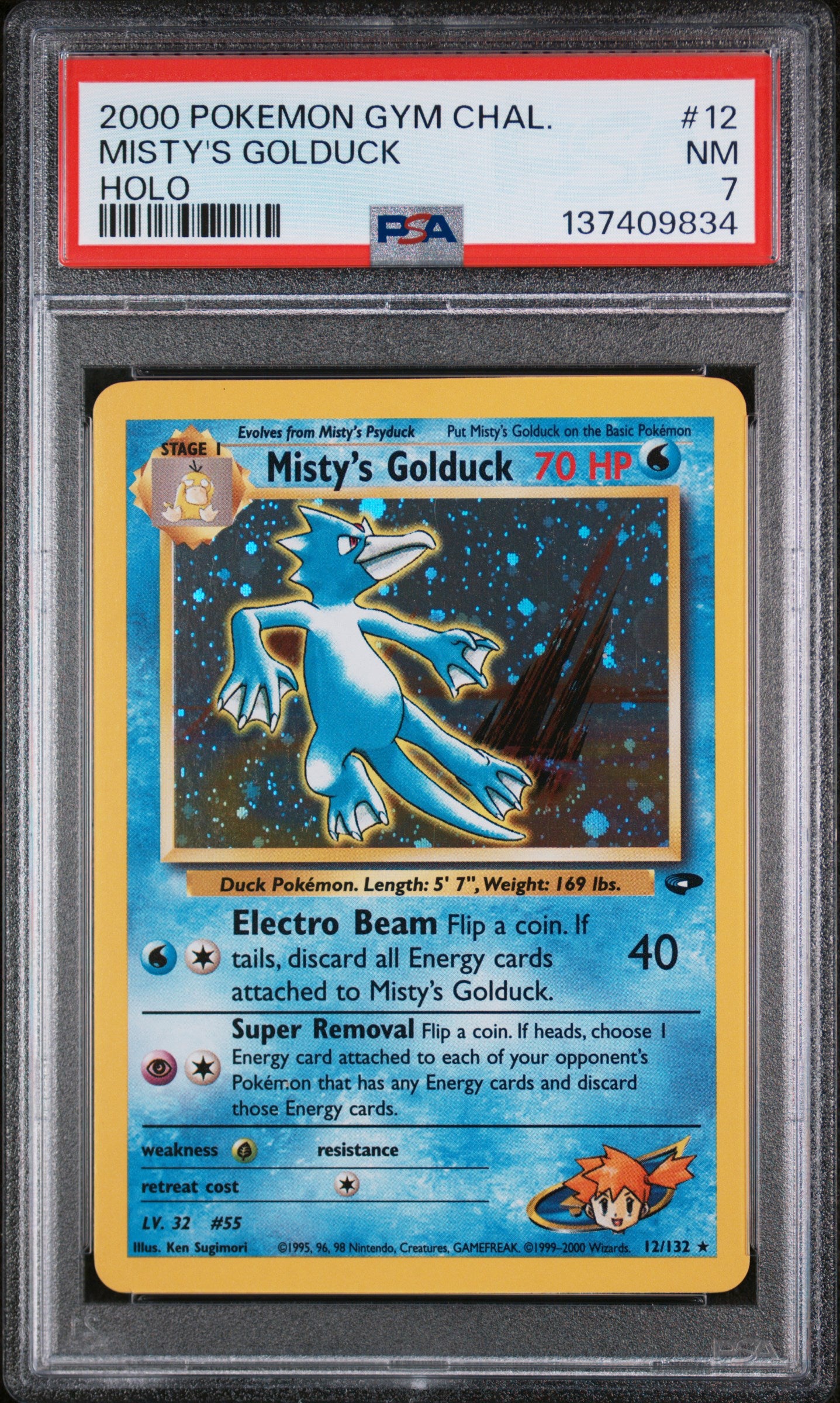 MISTY'S GOLDUCK HOLO 2000 POKEMON GYM CHALLENGE PSA NM 7