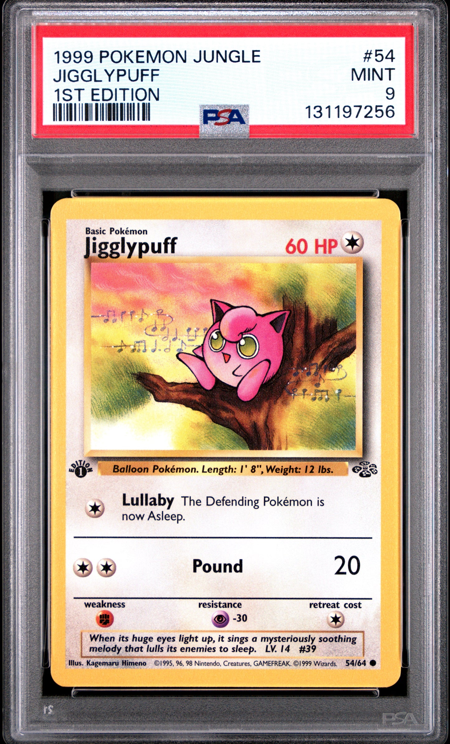 JIGGLYPUFF 1ST EDITION 1999 POKEMON JUNGLE PSA MINT 9
