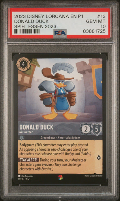 DONALD DUCK SPIEL ESSEN 2023 2023 DISNEY LORCANA EN P1-PROMO PSA GEM MT 10