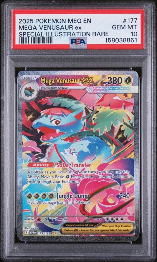 MEGA VENUSAUR ex SPECIAL ILLUSTRATION RARE 2025 POKEMON MEG EN-MEGA EVOLUTION PSA GEM MT 10