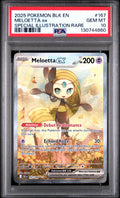 MELOETTA ex SPECIAL ILLUSTRATION RARE 2025 POKEMON BLK EN-BLACK BOLT PSA GEM MT 10