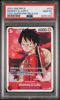 MONKEY D. LUFFY SUPER PRE-RELEASE 2022 ONE PIECE STARTER DECK ST01-STRAW HAT CREW PSA GEM MT 10