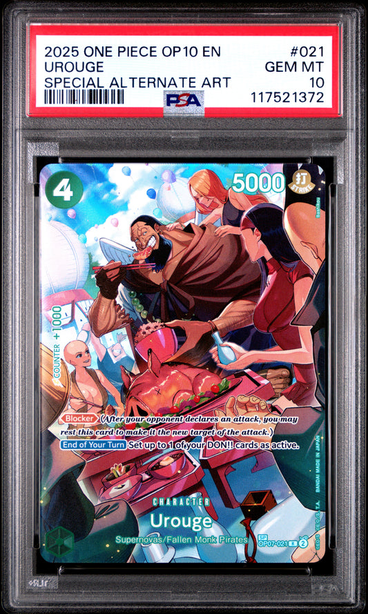 UROUGE SPECIAL ALTERNATE ART 2025 ONE PIECE OP10-ROYAL BLOOD PSA GEM MT 10