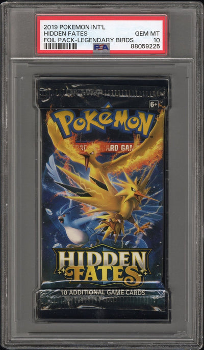 HIDDEN FATES LEGENDARY BIRDS 2019 POKEMON INT'L HIDDEN FATES PACK PSA GEM MT 10