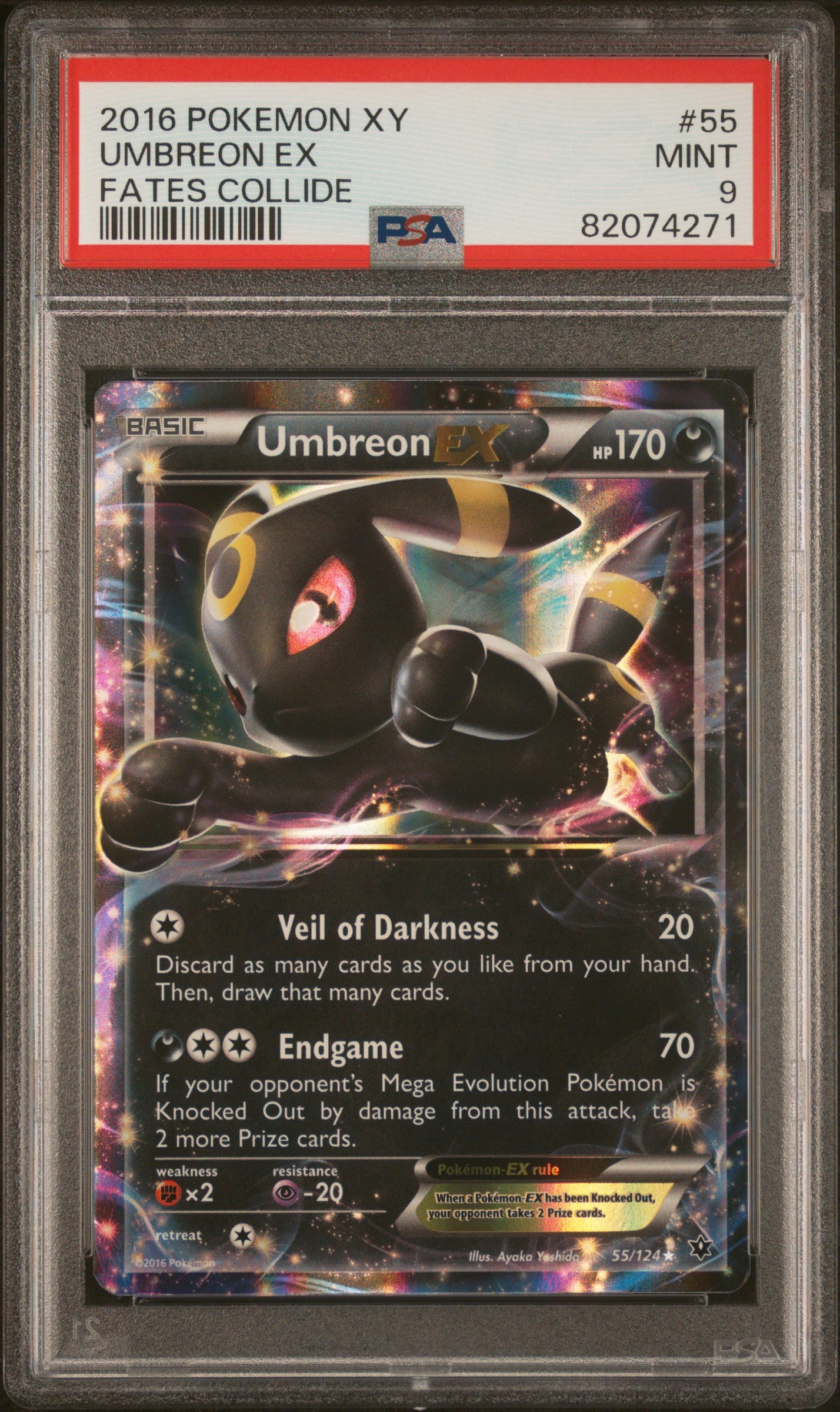 UMBREON EX FATES COLLIDE 2016 POKEMON XY FATES COLLIDE PSA MINT 9
