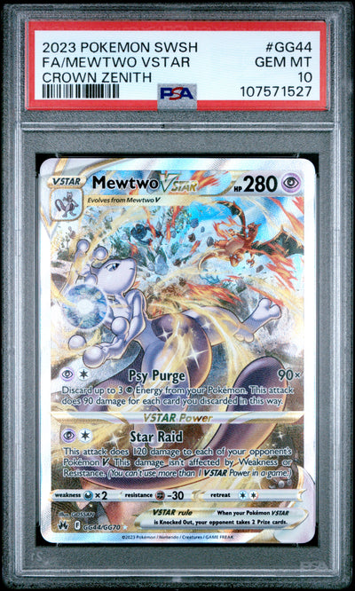 FA/MEWTWO VSTAR CROWN ZENITH 2023 POKEMON SWORD AND SHIELD CROWN ZENITH PSA GEM MT 10