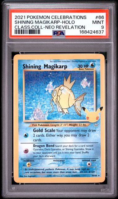 #66 SHINING MAGIKARP-HOLO CLASS.COLL-NEO REVELATION 2021 POKEMON CELEBRATIONS CLASSIC COLLECTION PSA 9