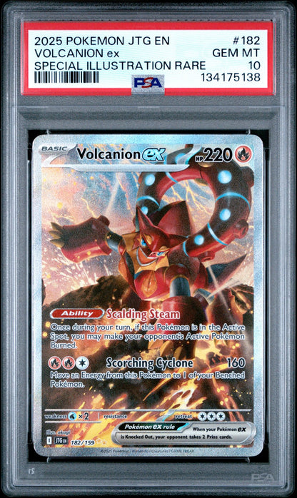 VOLCANION ex SPECIAL ILLUSTRATION RARE 2025 POKEMON JTG EN-JOURNEY TOGETHER PSA GEM MT 10