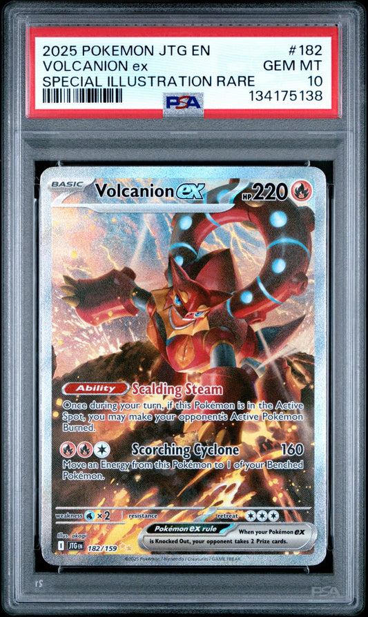 VOLCANION ex SPECIAL ILLUSTRATION RARE 2025 POKEMON JTG EN-JOURNEY TOGETHER PSA GEM MT 10
