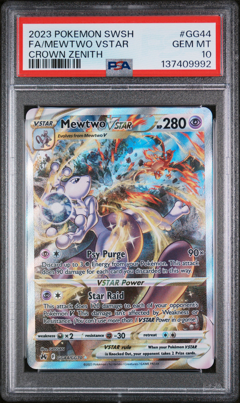 FA/MEWTWO VSTAR CROWN ZENITH 2023 POKEMON SWORD AND SHIELD CROWN ZENITH PSA GEM MT 10