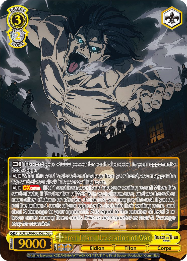 Eren Titan: Declaration of War (Foil) [Attack On Titan: Final Season]