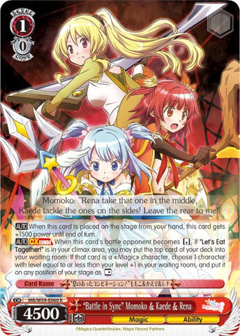 "Battle in Sync" Momoko & Kaede & Rena (MR/W59-E060 R) [Magia Record: Puella Magi Madoka Magica [Side Story] (Mobile)]