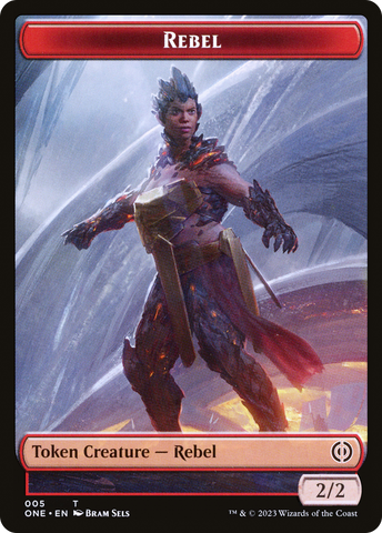 Rebel // Goblin Double-Sided Token [Phyrexia: All Will Be One Commander Tokens]