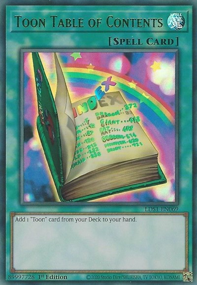 Toon Table of Contents (Green) [LDS1-EN069] Ultra Rare