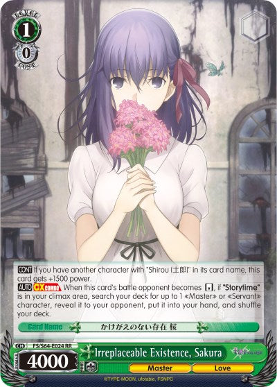 Irreplaceable Existence, Sakura (FS/S64-E024 RR) [Fate/Stay Night [Heaven's Feel]]