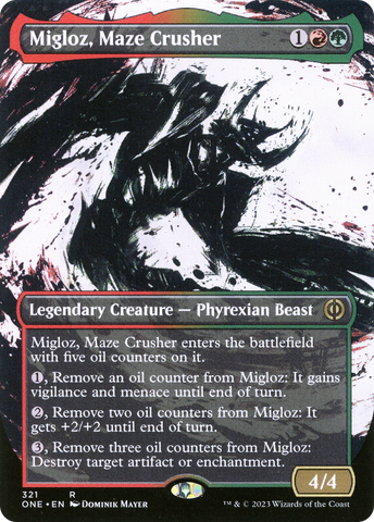 Migloz, Maze Crusher (Borderless Ichor) [Phyrexia: All Will Be One]