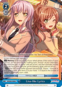 Lisa-like Lyrics (BD/W63-E098 U) [BanG Dream! Girls Band Party! Vol.2]