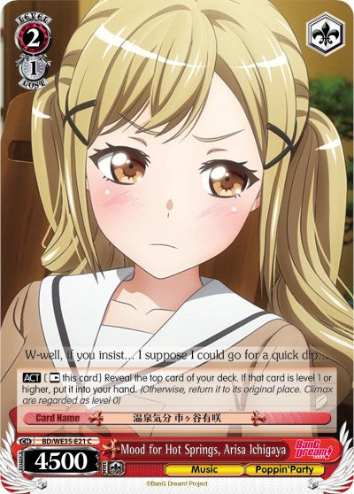 Mood for Hot Springs, Arisa Ichigaya (BD/WE35-E21 C) (Parallel Foil) [Poppin'Party x Roselia]