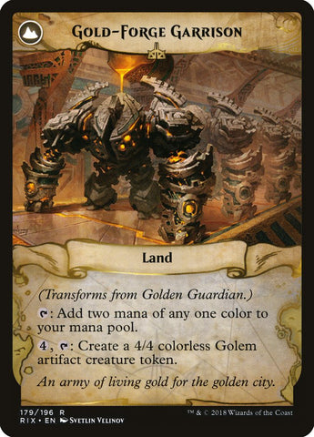 Golden Guardian // Gold-Forge Garrison [Rivals of Ixalan]