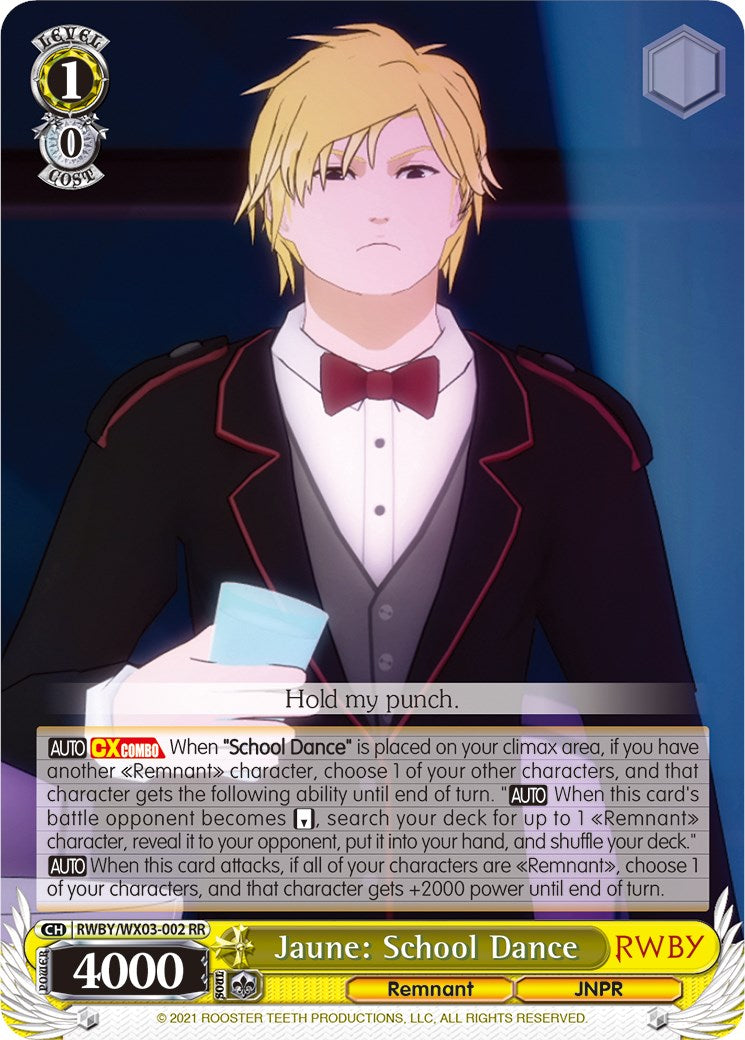 Jaune: School Dance (RWBY/WX03-002 RR) [RWBY]