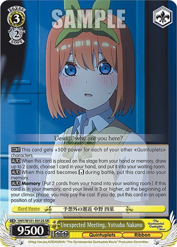 Unexpected Meeting, Yotsuba Nakano (5HY/W101-E012S SR) [The Quintessential Quintuplets Movie]