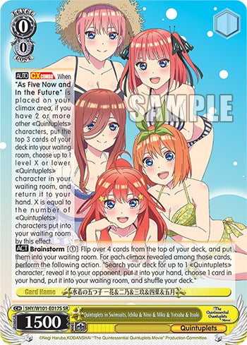 Quintuplets in Swimsuits, Ichika & Nino & Miku & Yotsuba & Itsuki (5HY/W101-E017S SR) [The Quintessential Quintuplets Movie]