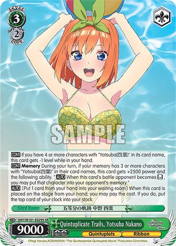 Quintuplicate Trails, Yotsuba Nakano (5HY/W101-E029S SR) [The Quintessential Quintuplets Movie]