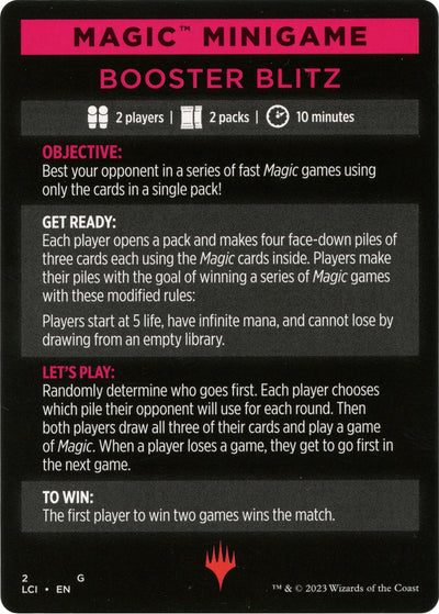 Booster Blitz (Magic Minigame) [The Lost Caverns of Ixalan Minigame]