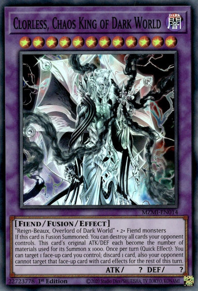 Clorless, Chaos King of Dark World [MZMI-EN014] Super Rare