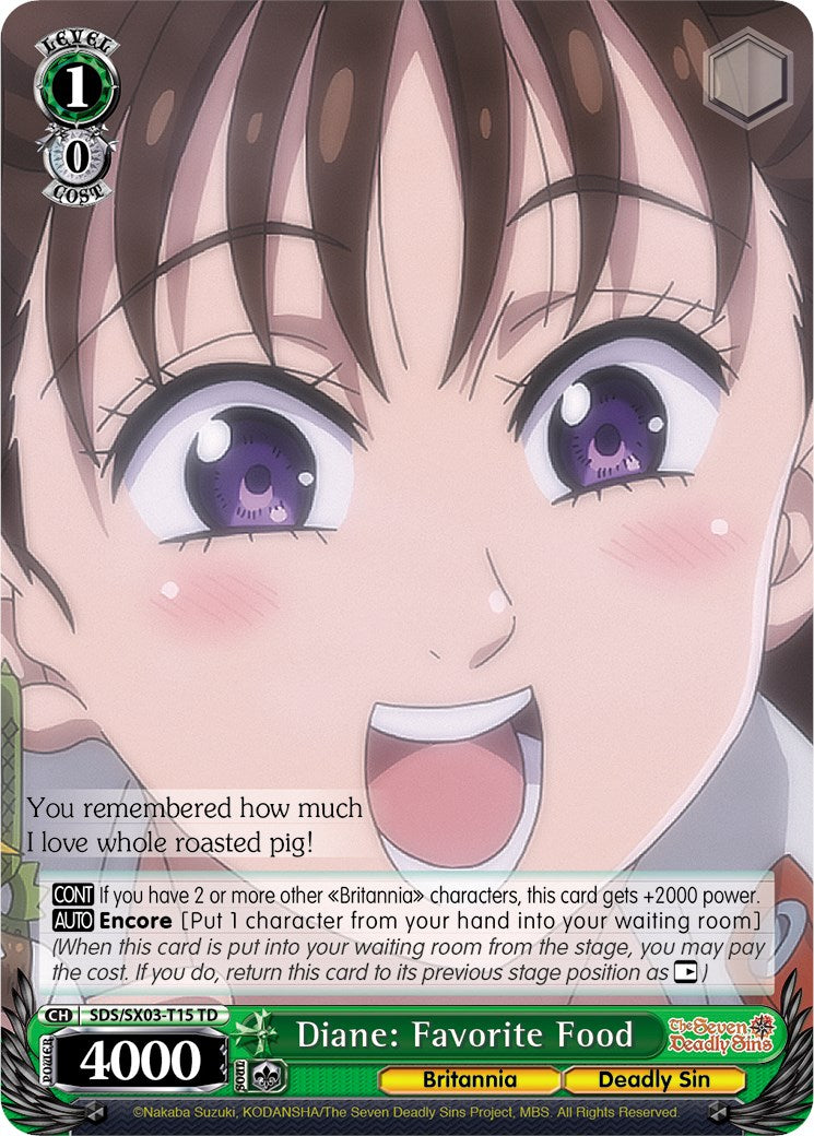 Diane: Favorite Food (SDS/SX03-T15 TD) [The Seven Deadly Sins]