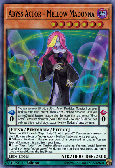 Abyss Actor - Mellow Madonna [LED3-EN045] Super Rare