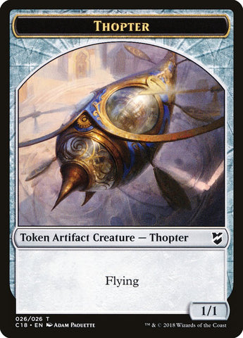 Cat Warrior // Thopter (026) Double-Sided Token [Commander 2018 Tokens]