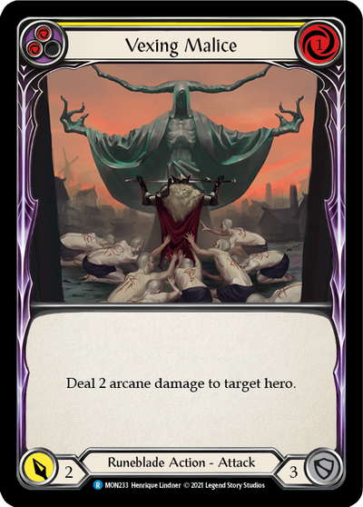 Vexing Malice (Yellow) [MON233] (Monarch)  1st Edition Normal