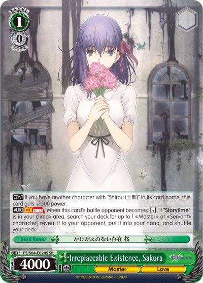 Irreplaceable Existence, Sakura (FS/S64-E024S SR) [Fate/Stay Night [Heaven's Feel]]