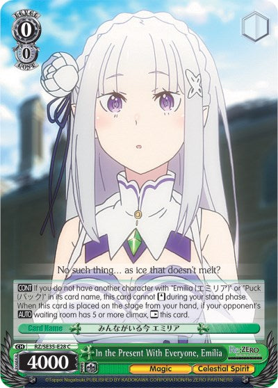 In the Present With Everyone, Emilia (RZ/SE35-E28 C) (Parallel Foil) [Re:ZERO: The Frozen Bond]