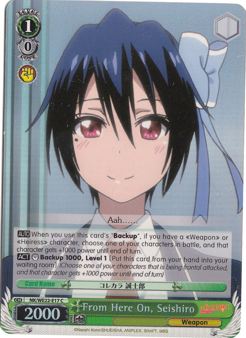 From Here On, Seishiro (NK/WE22-E17) (Parallel Foil) [NISEKOI Extra Booster]