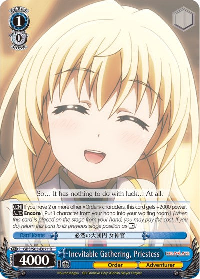Inevitable Gathering, Priestess (GBS/S63-E071 R) [Goblin Slayer]