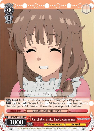 Unreliable Smile, Kaede Azusagawa (SBY/W64-TE10R RRR) [Rascal Does Not Dream of Bunny Girl Senpai]