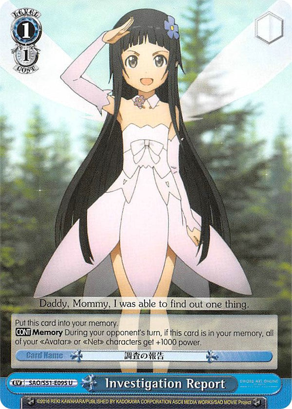 Investigation Report (SAO/S51-E095 U) [Sword Art Online The Movie: -Ordinal Scale-]